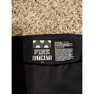 Victoria Secrets Pink Black athletic leggings With Zip Up ankles womens small